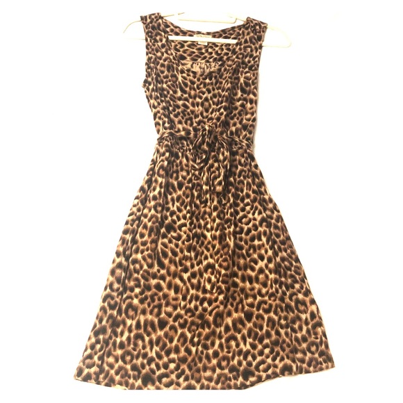 Scoop Neck Cotton Leather dress - Picture 2 of 5